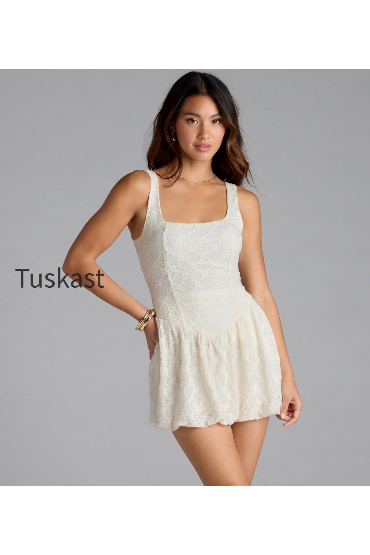 Gorgeous Energy Lace Skort Bubble Romper