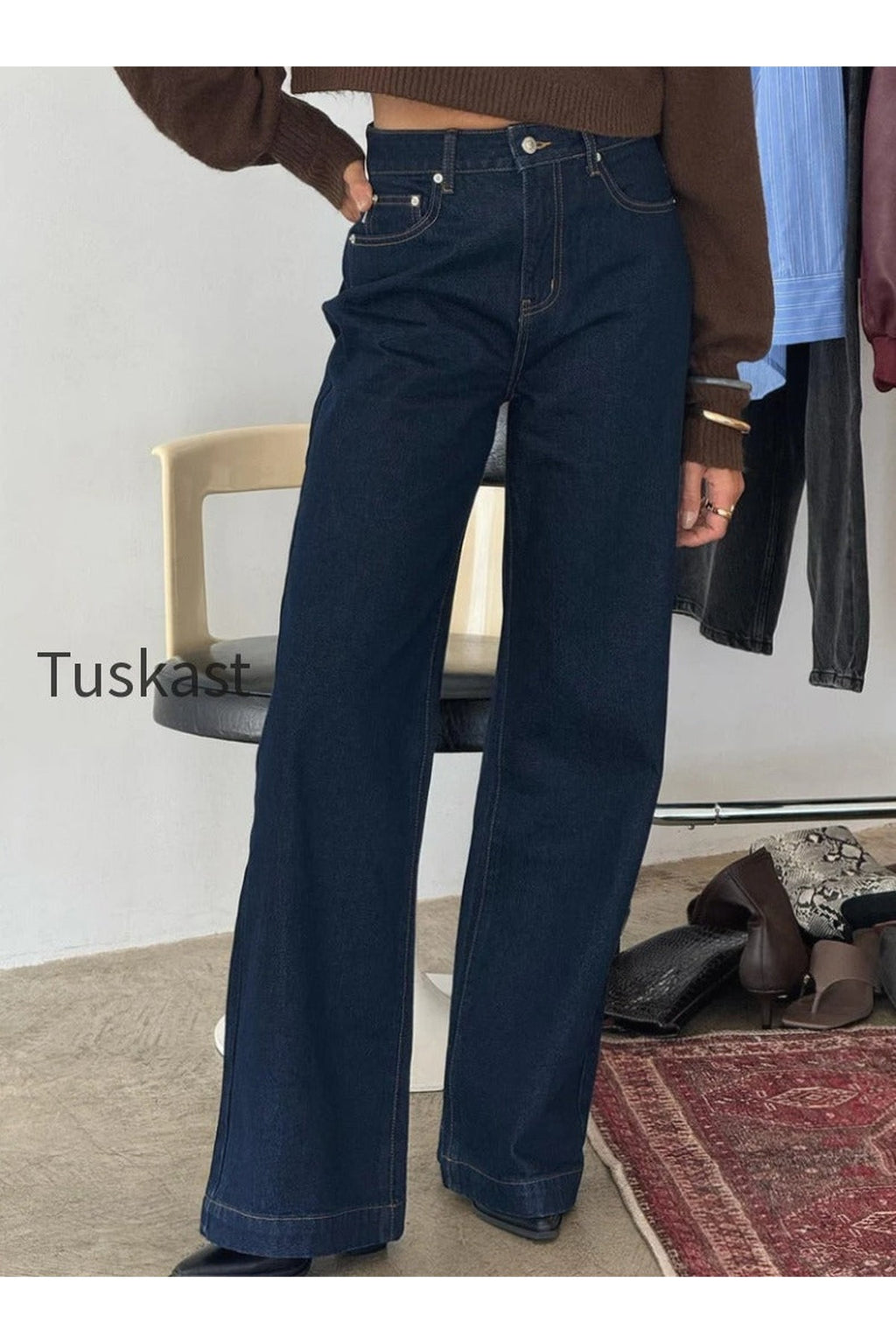Goldie High Rise Wide Leg Jeans Indigo