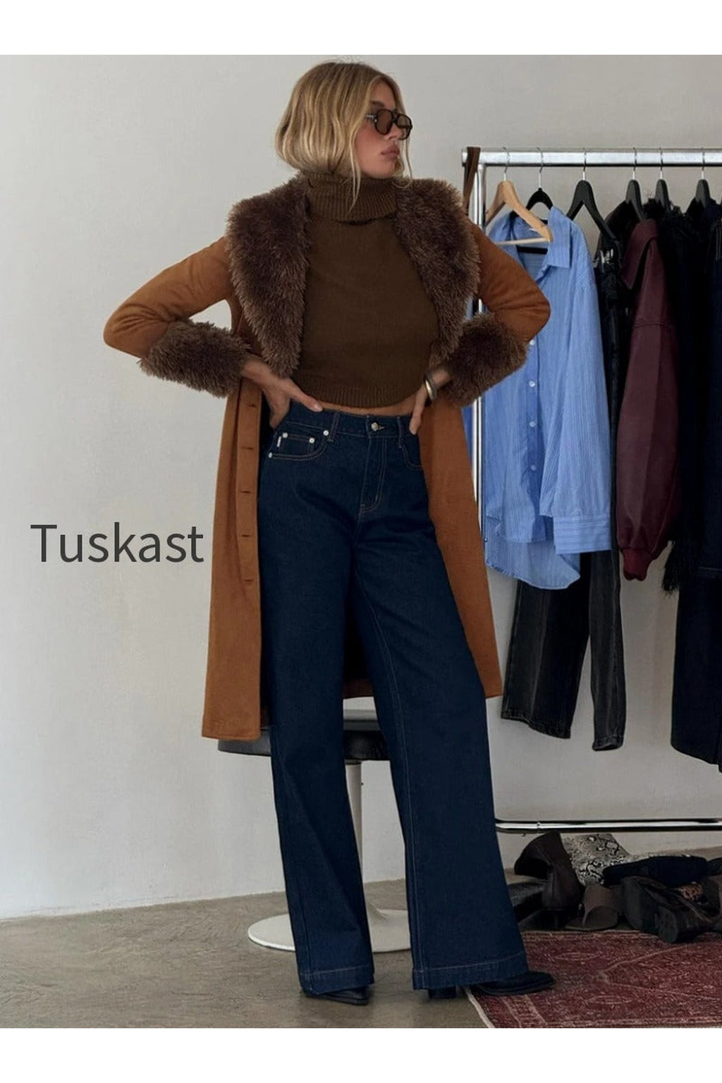 Goldie High Rise Wide Leg Jeans Indigo
