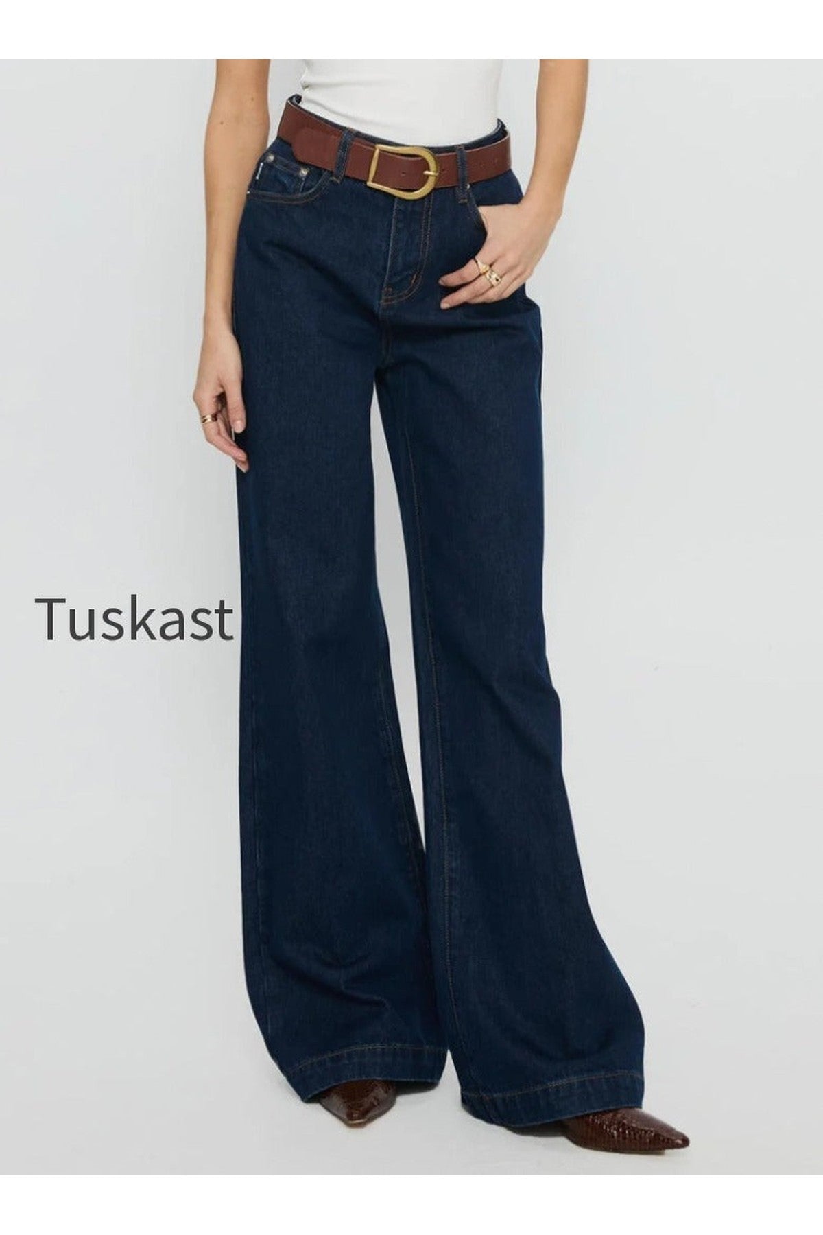 Goldie High Rise Wide Leg Jeans Indigo