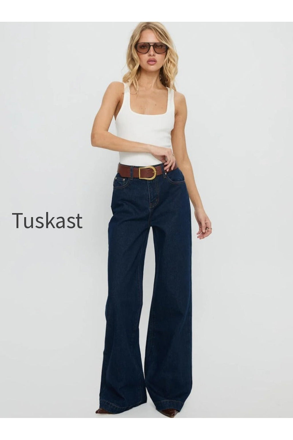 Goldie High Rise Wide Leg Jeans Indigo