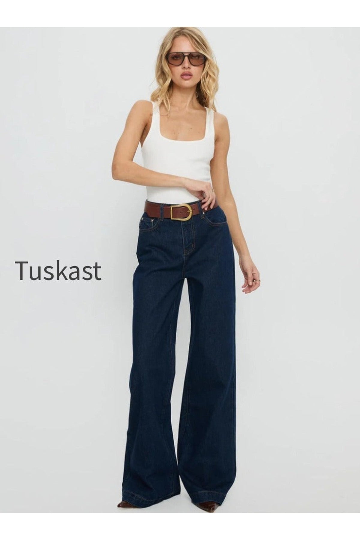 Goldie High Rise Wide Leg Jeans Indigo