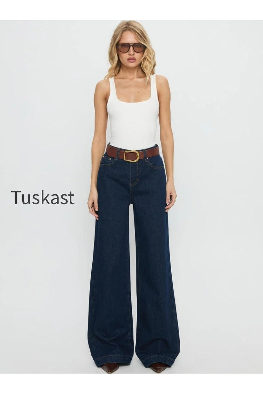 Goldie High Rise Wide Leg Jeans Indigo