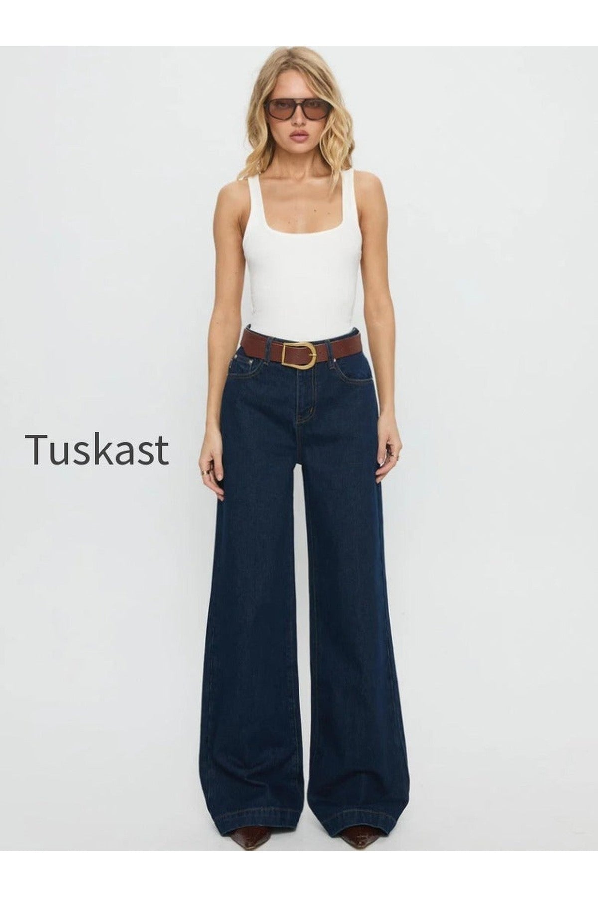 Goldie High Rise Wide Leg Jeans Indigo