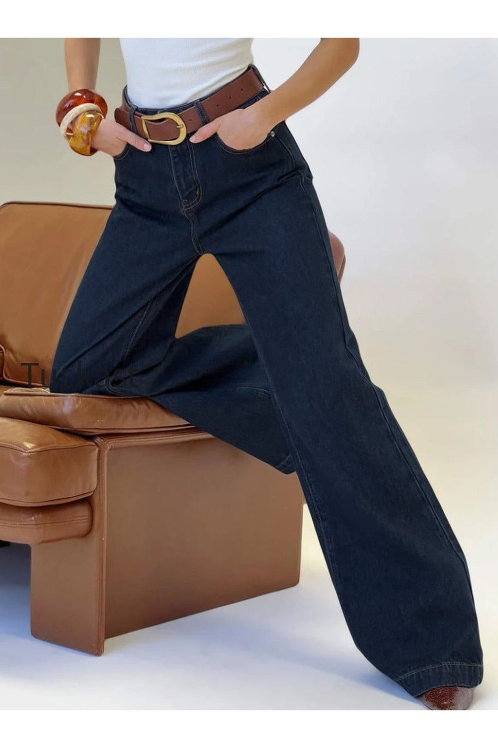 Goldie High Rise Wide Leg Jeans Indigo