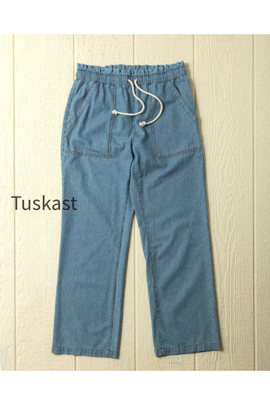 Women's Beach Pant in Denim Blue Hickory Stripe