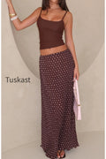 Flow State Maxi Skirt Choc/Pink Polka Dot