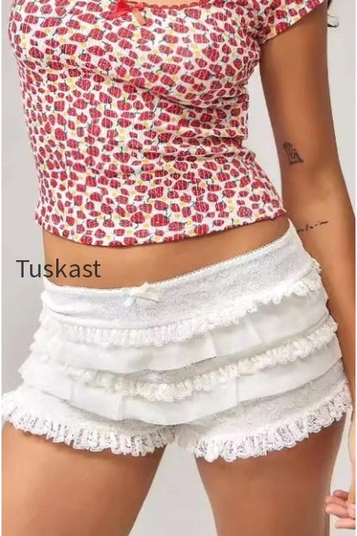 Layered Ruffle Lace Shorts