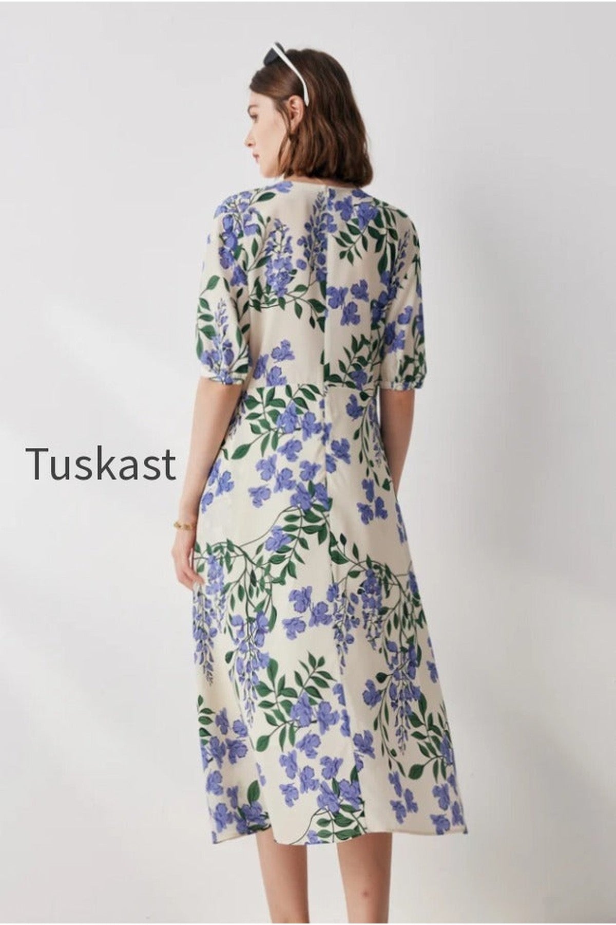 French Chic Silk Floral Maxi Dress