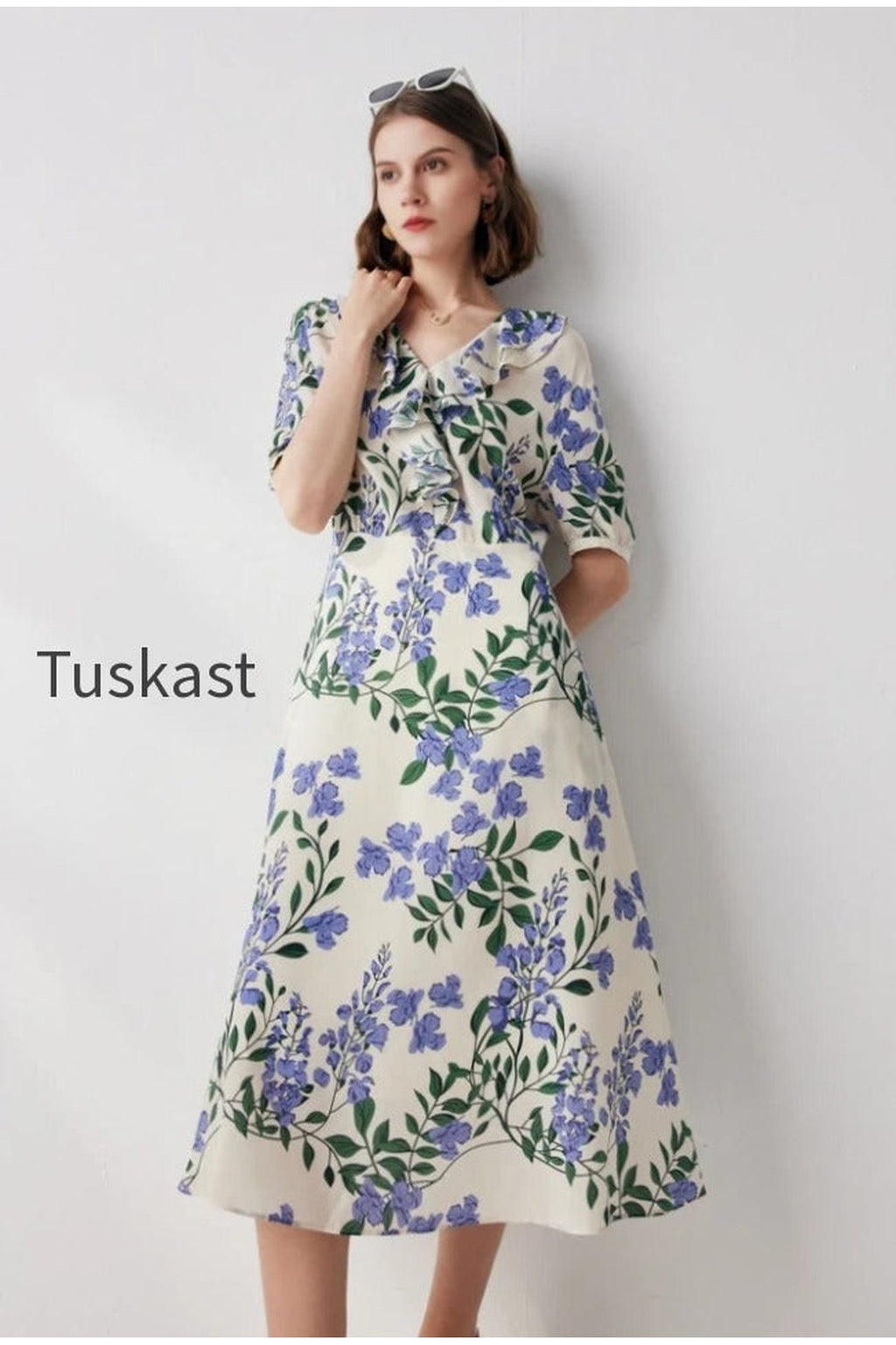 French Chic Silk Floral Maxi Dress