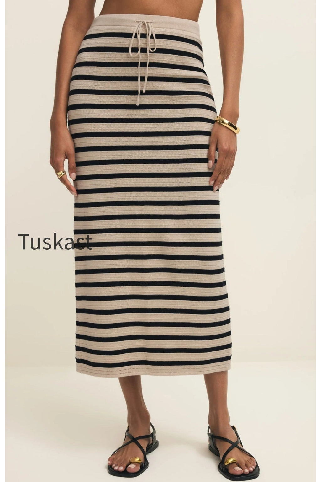 Emori Striped Midi Skirt