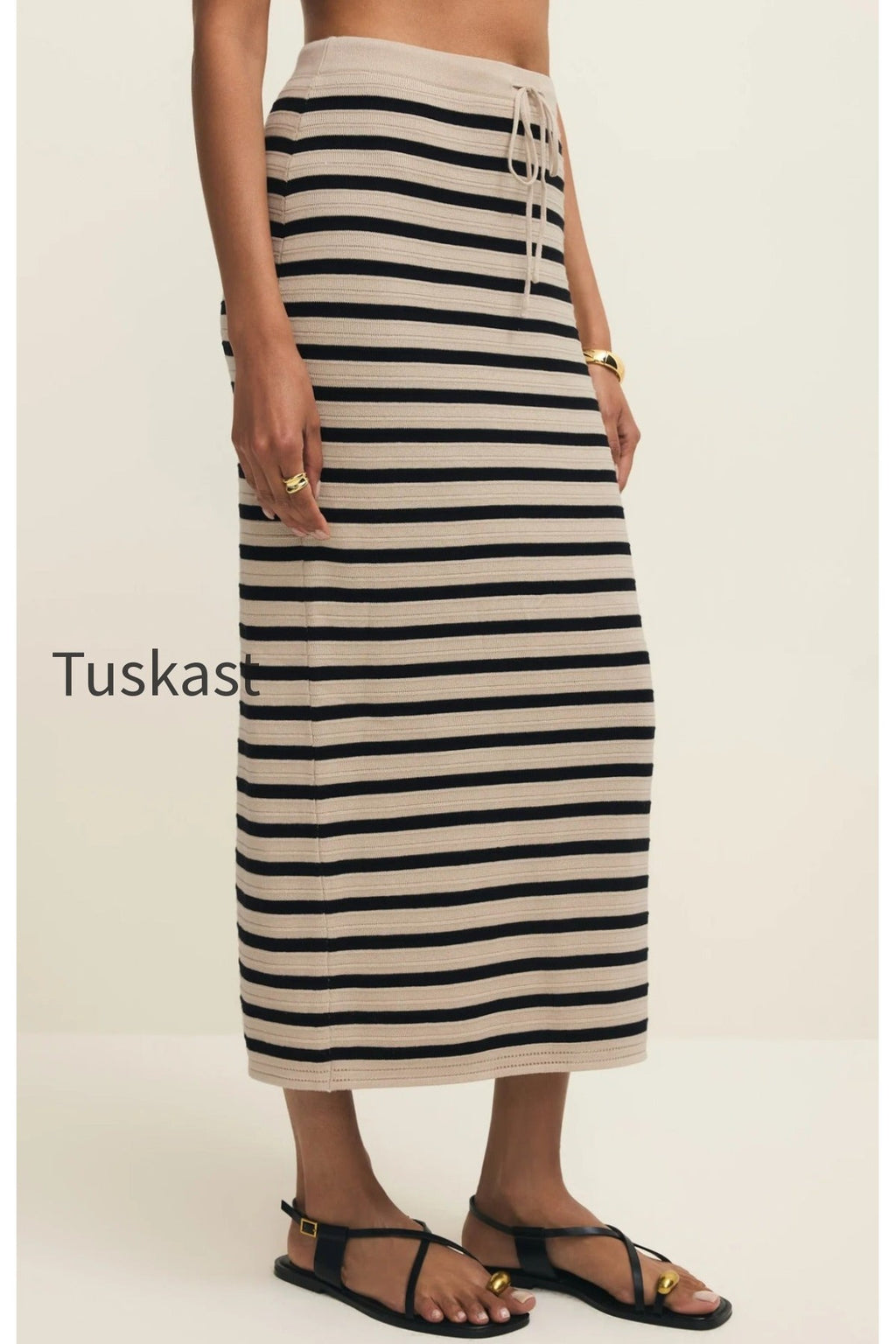 Emori Striped Midi Skirt
