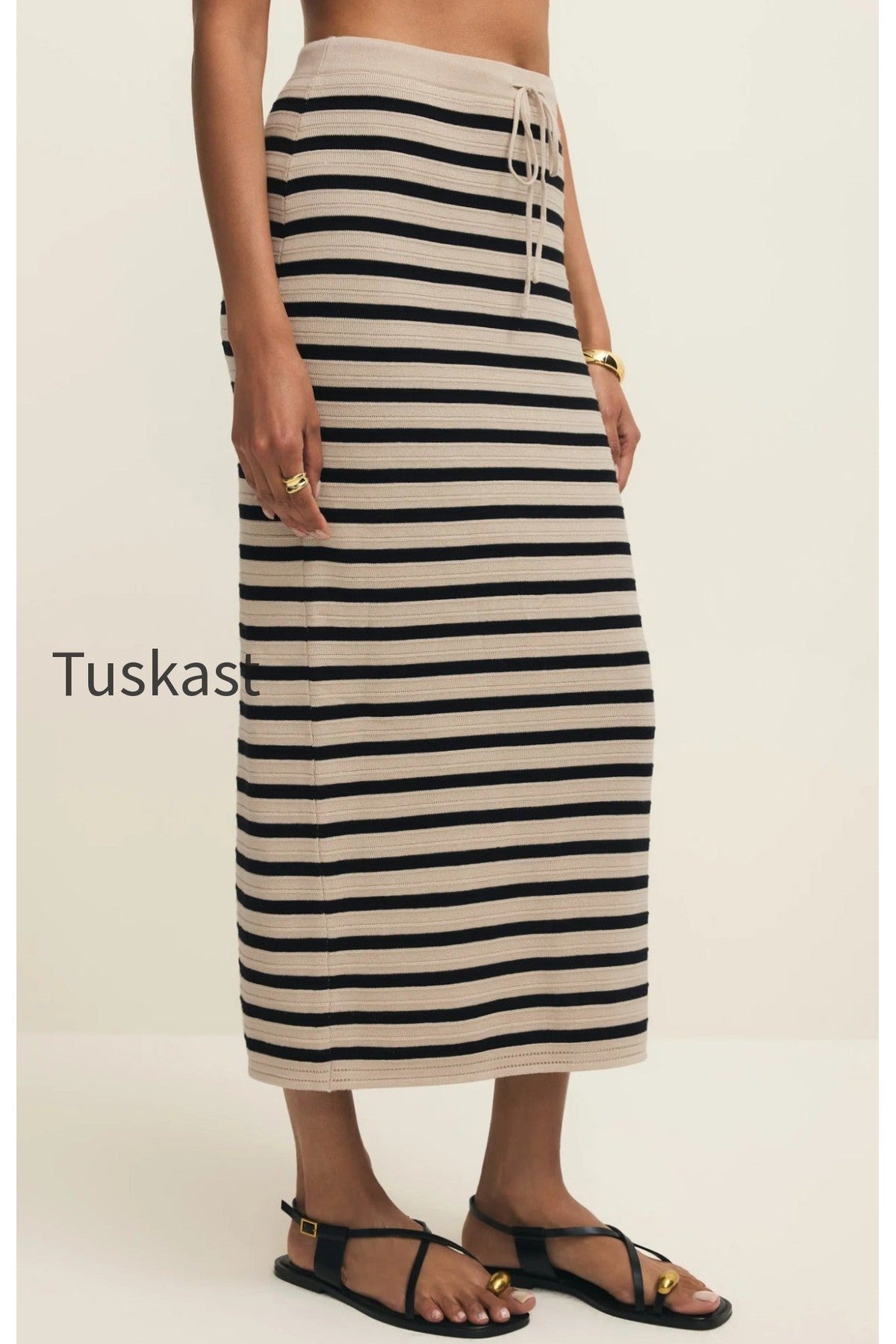 Emori Striped Midi Skirt