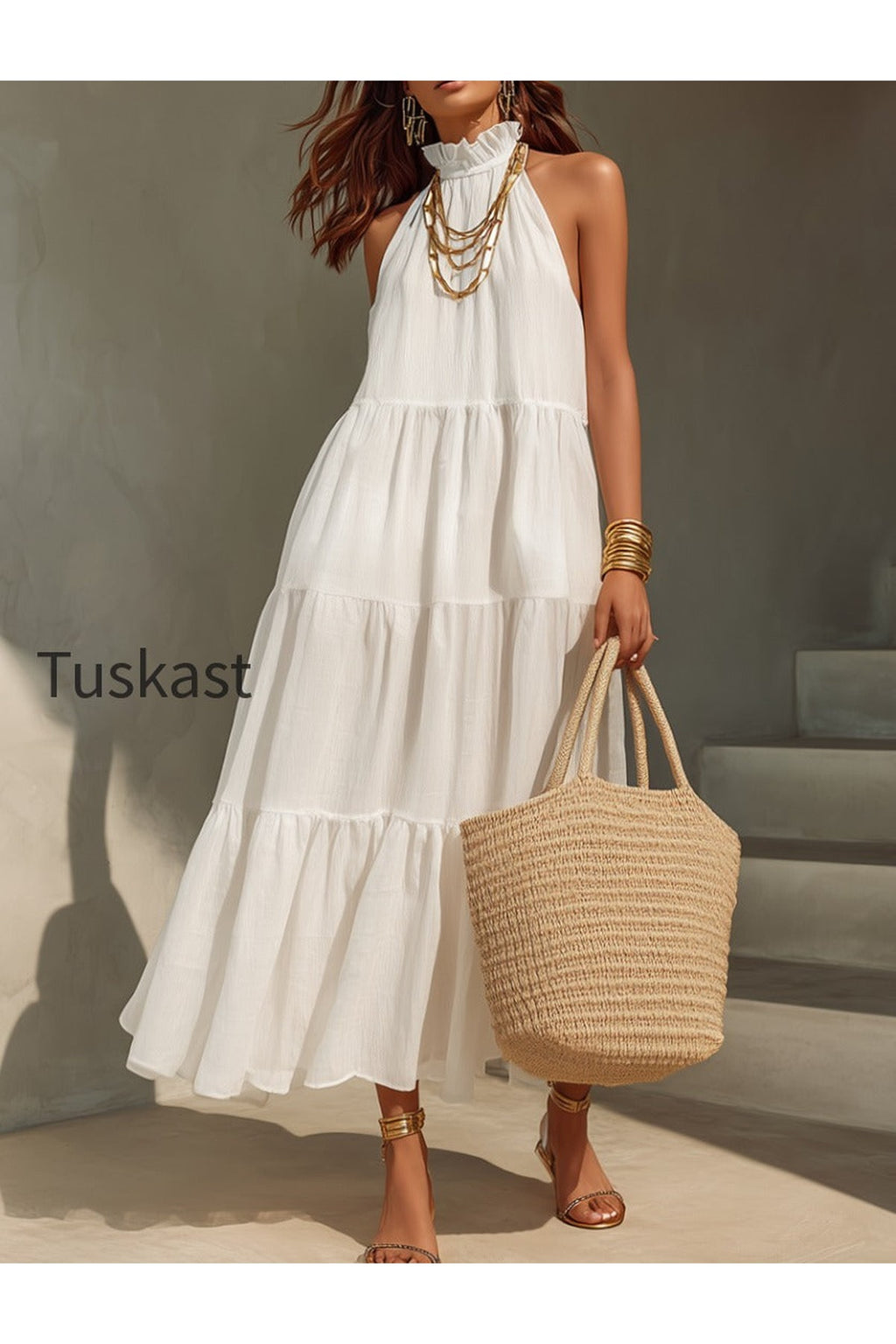 Romantic Halter Maxi Dress