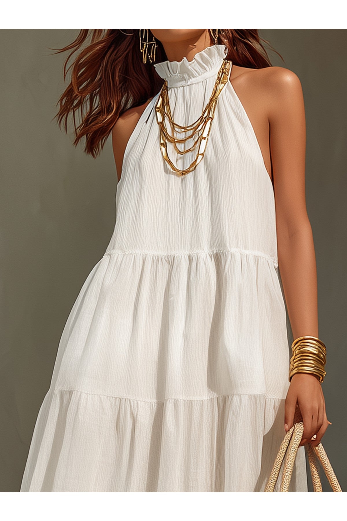 Romantic Halter Maxi Dress