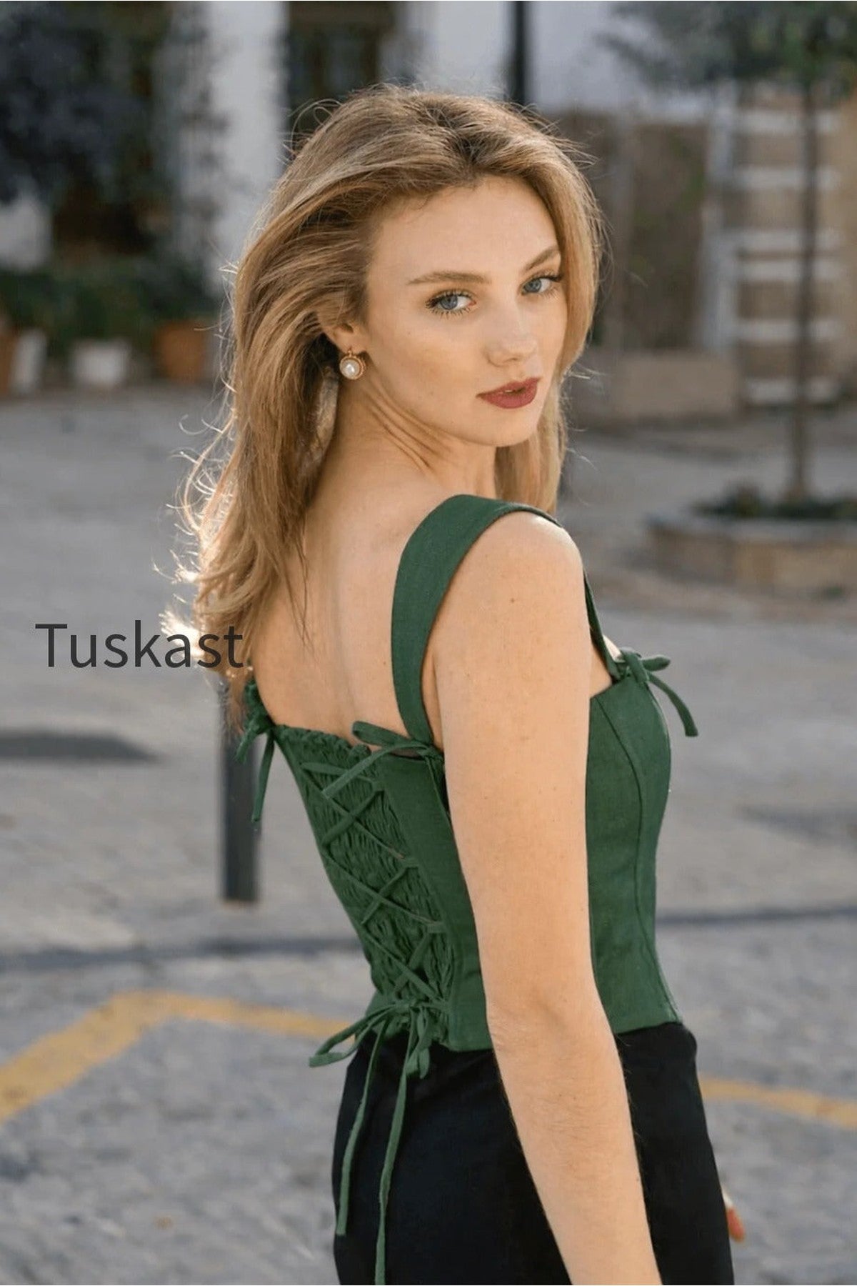 Jeanette Linen Corset Top