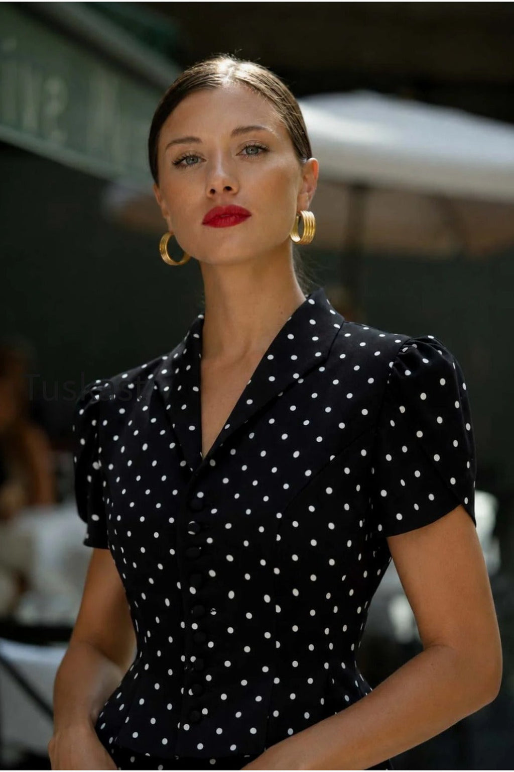 Andi Polka Dot Rayon Blouse