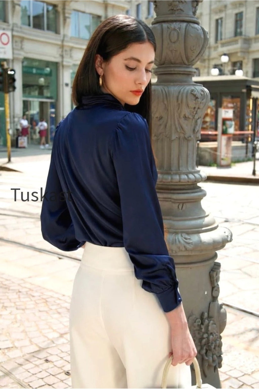 Lena Silk Bow Blouse