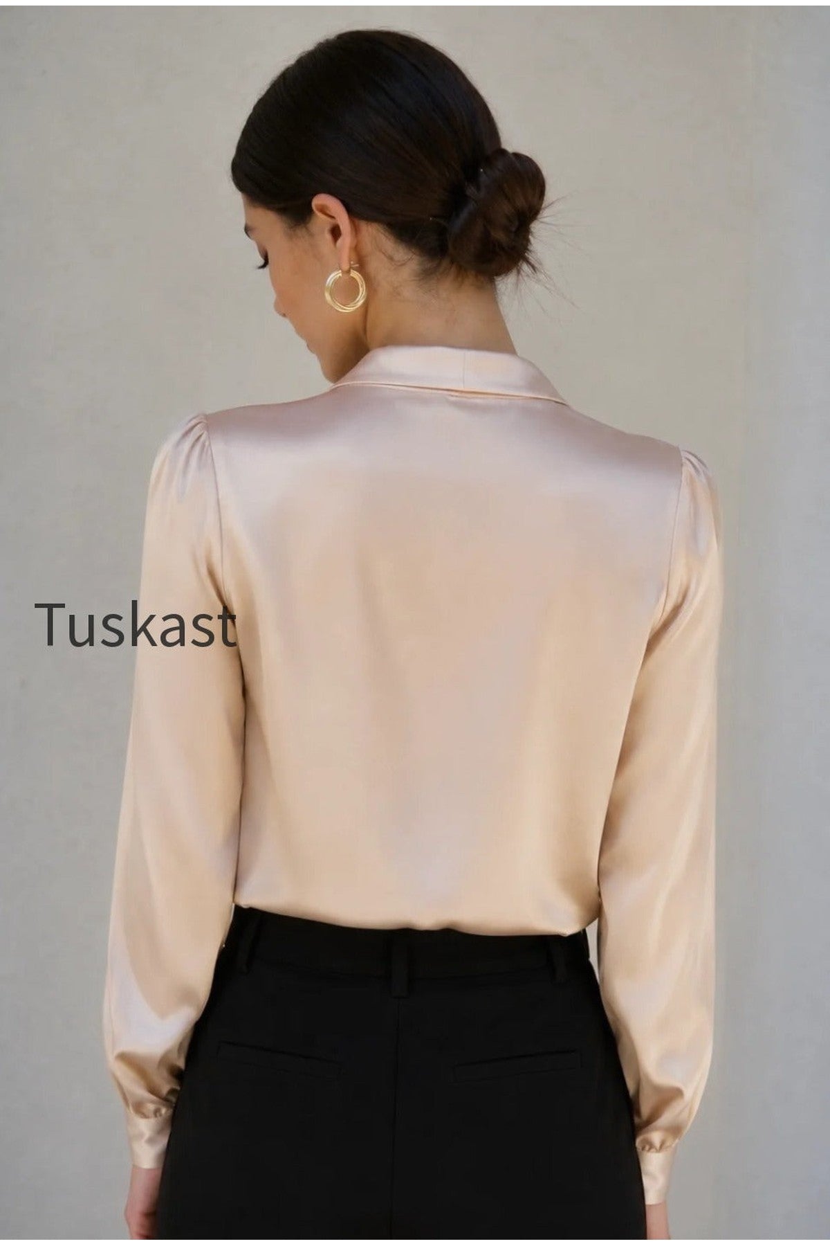 Lena Silk Bow Blouse