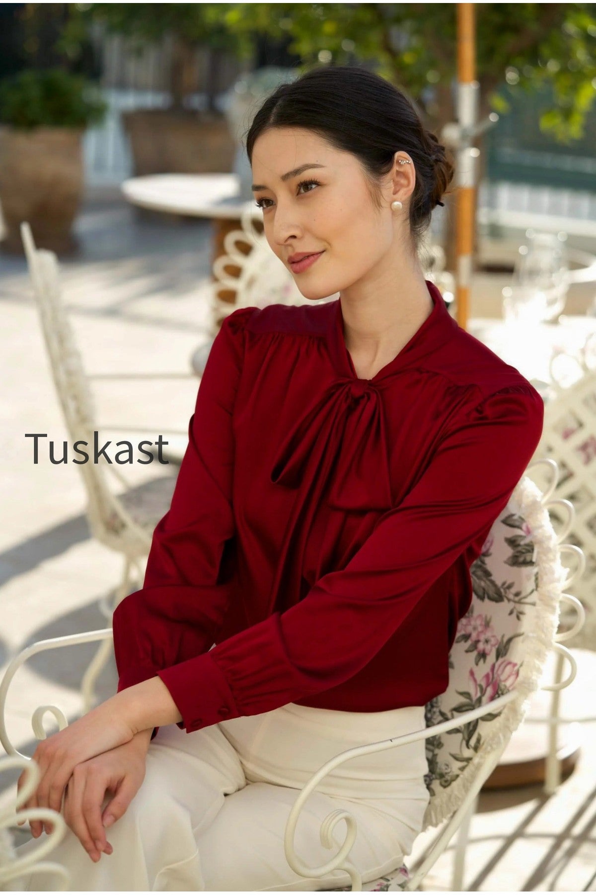 Lena Silk Bow Blouse
