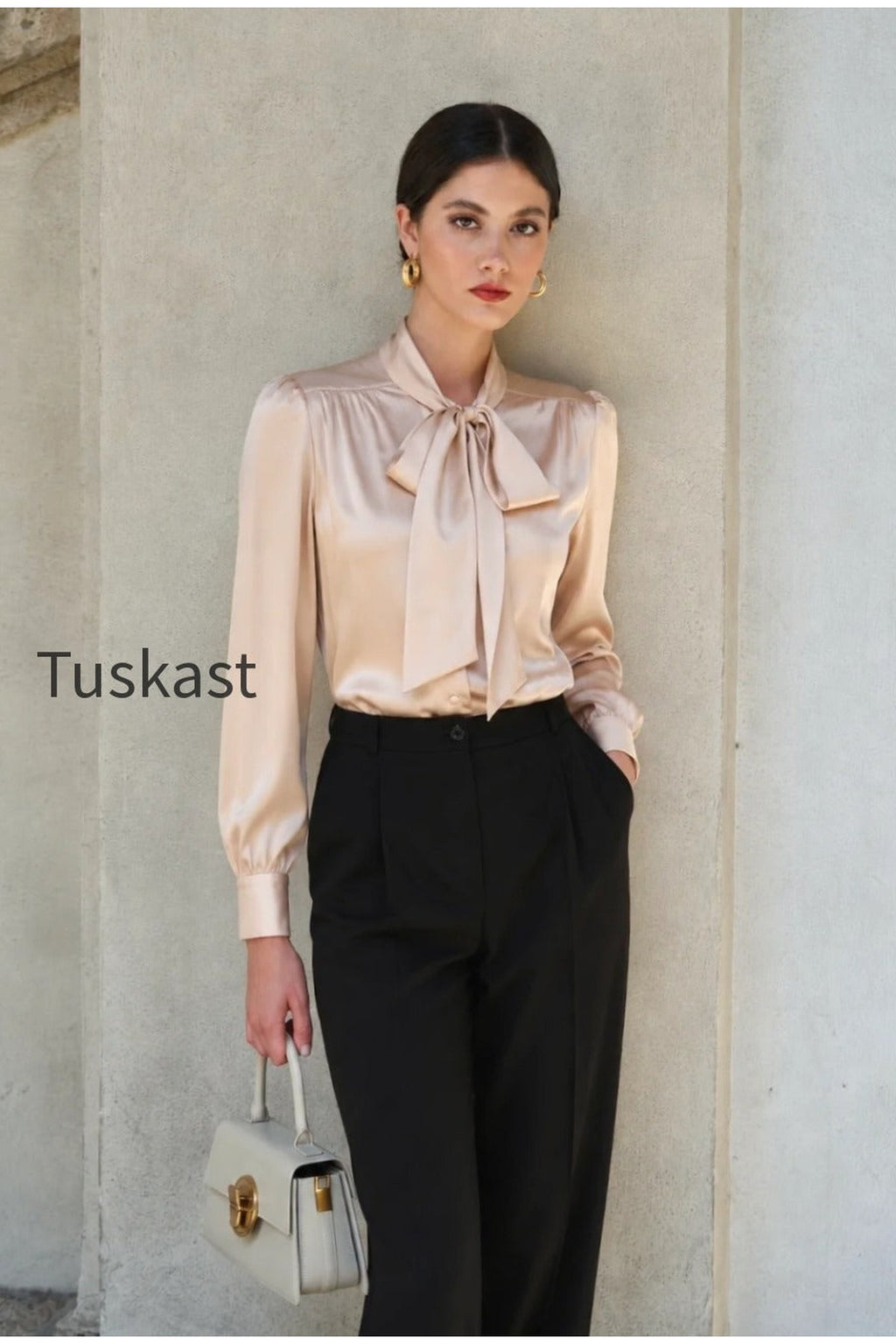 Lena Silk Bow Blouse