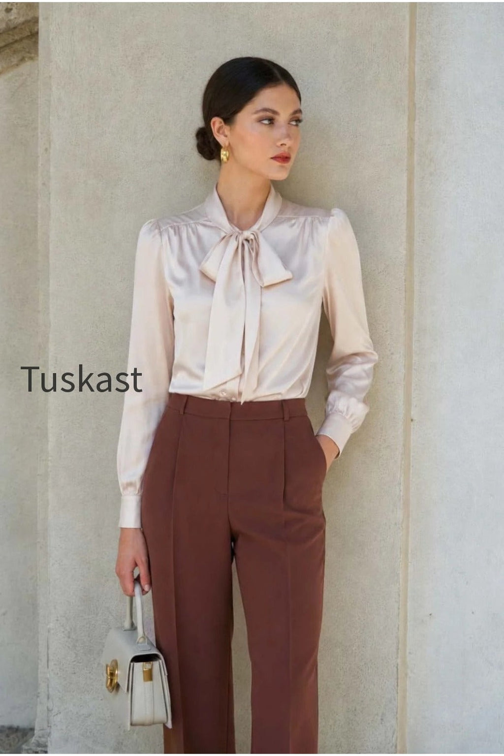 Lena Silk Bow Blouse