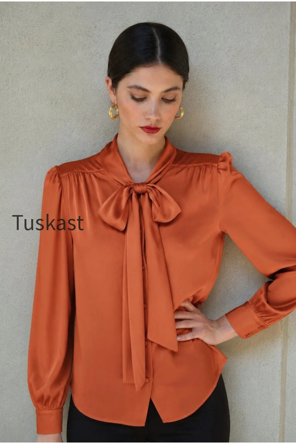 Lena Silk Bow Blouse